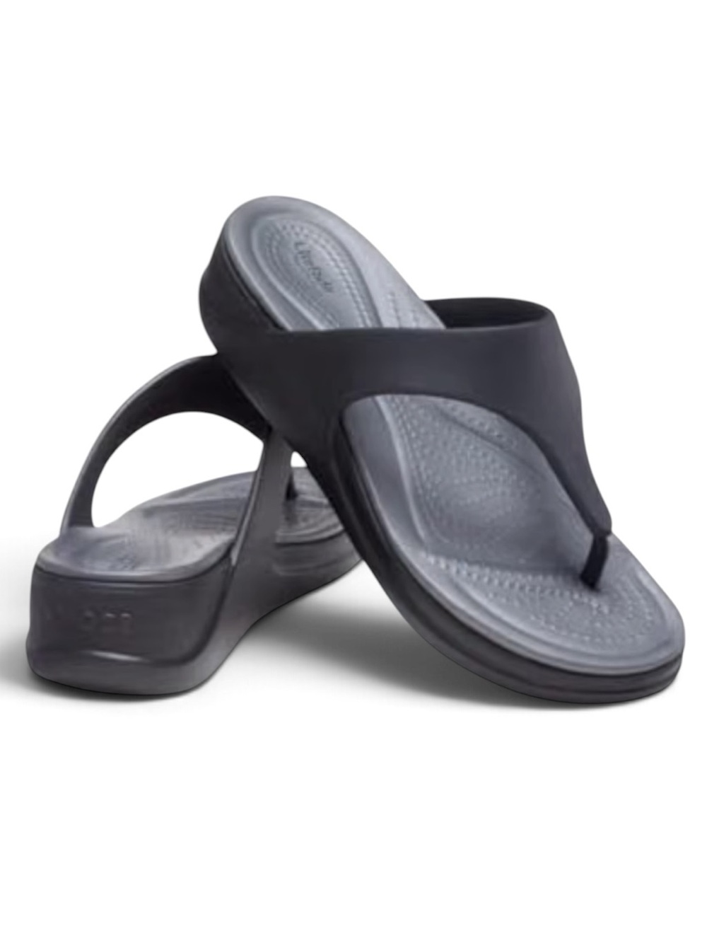 Crocs Literide Boca Black Wedge Flip Flop Sandals